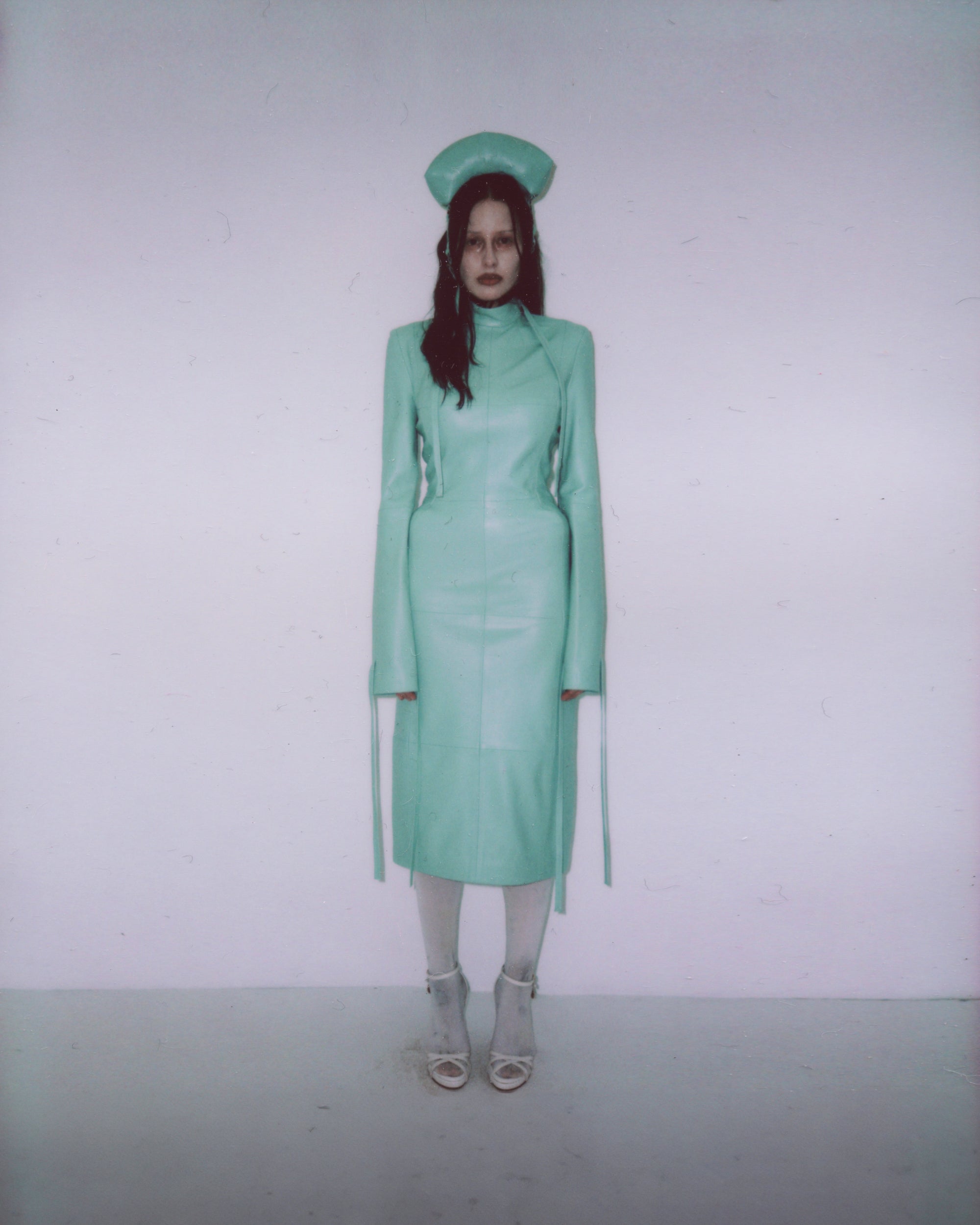STRAIGHT DRESS IN GRAYED JADE