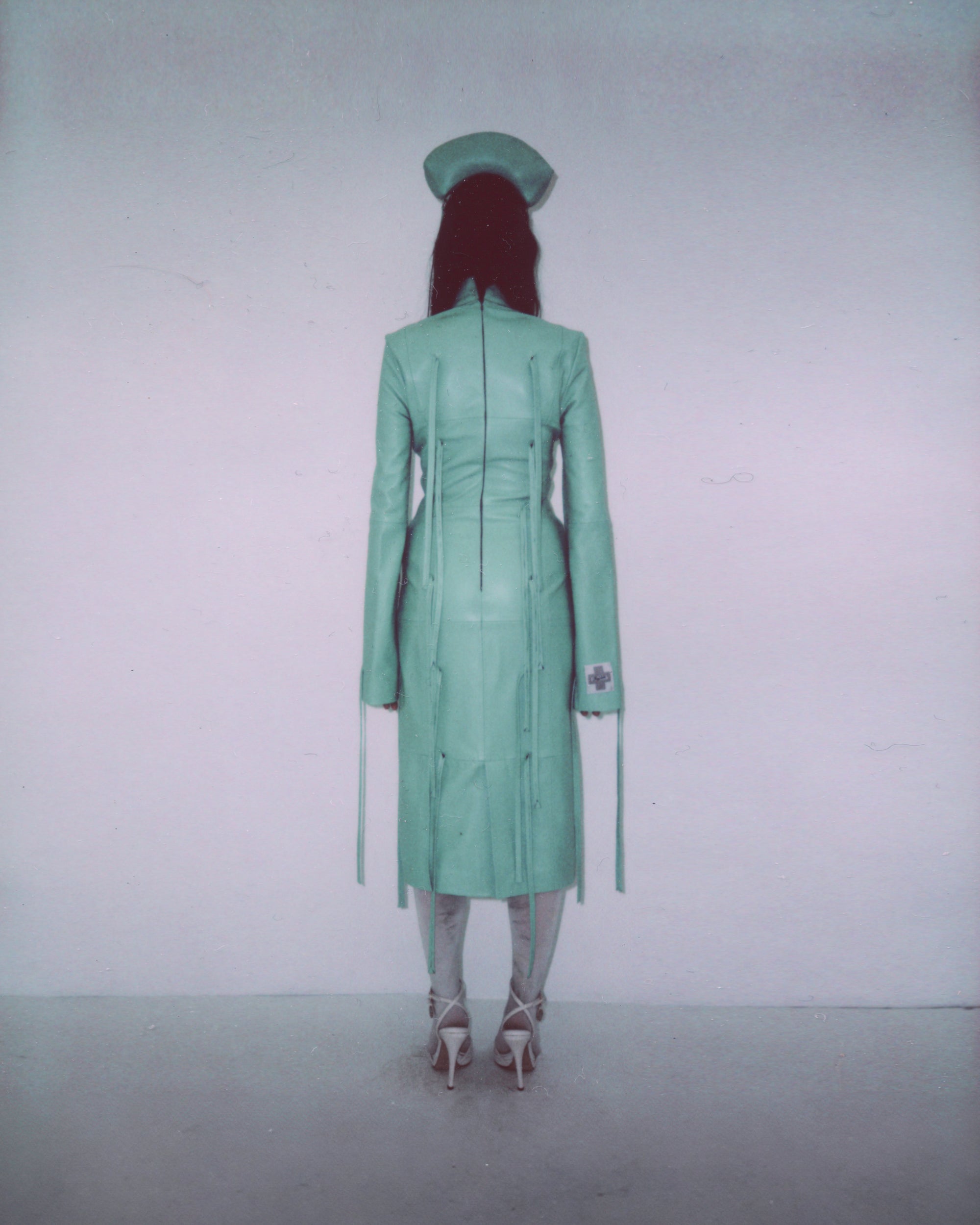 STRAIGHT DRESS IN GRAYED JADE