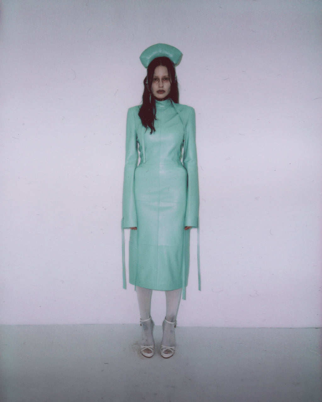 STRAIGHT DRESS IN GRAYED JADE